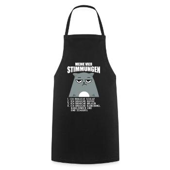 Lustige Katze Stimmung Kaffee Büro Geschenk Fun - Kochschürze - Schwarz - Vorne - AI Model Male 185 dark (185cm)