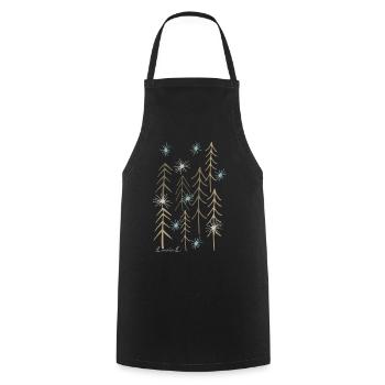 Minimal Magic Forest - Cooking Apron - black - Front - AI Model Male 185 dark (185cm)