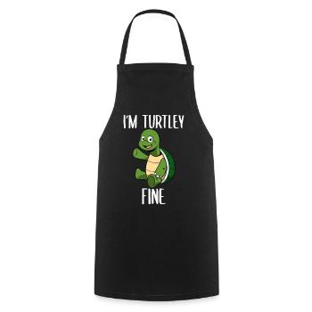 I'm Turtley Fine turtle lovers - Cooking Apron - black - Front - AI Model Male 185 dark (185cm)
