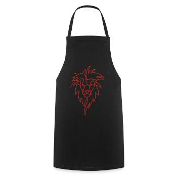 Sketch of the red lion - Cooking Apron - black - Front - AI Model Male 185 dark (185cm)