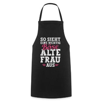 Böse Alte Frau Sarkasmus Spruch Lustig - Kochschürze - Schwarz - Vorne - AI Model Male 185 dark (185cm)