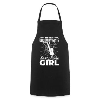 Never underestimate a saxophone girl - Cooking Apron - black - Front - AI Model Male 185 dark (185cm)