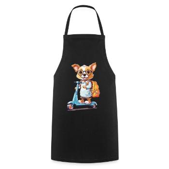 Cute Dog School Beginner School Way Design - Cooking Apron - black - Front - AI Model Male 185 dark (185cm)