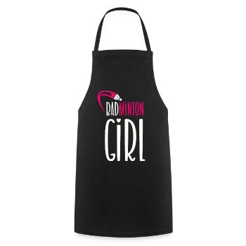 Badminton Girl - Cooking Apron - black - Front - AI Model Male 185 dark (185cm)