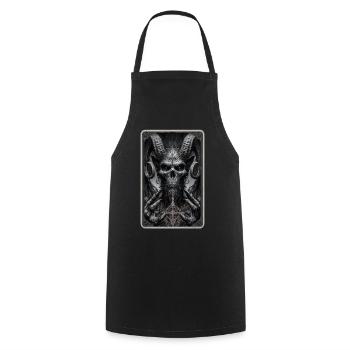 Démon avec des cornes et un pentagramme - Tablier de cuisine - noir - Devant - AI Model Male 185 dark (185cm)