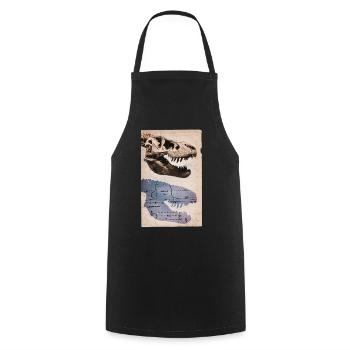 Vintage T-Rex Skull Dinosaur Fossil Tyrannosaurus - Cooking Apron - black - Front - AI Model Male 185 dark (185cm)