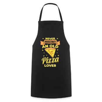 Never underestimate old pizza lovers - Cooking Apron - black - Front - AI Model Male 185 dark (185cm)