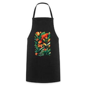 Fishing Graph - Cooking Apron - black - Front - AI Model Male 185 dark (185cm)