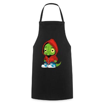 Cute little dinosaur - Cooking Apron - black - Front - AI Model Male 185 dark (185cm)