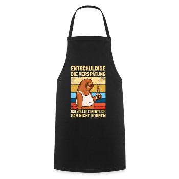 Sorry for the Delay Humor Sarcasm Fun - Cooking Apron - black - Front - AI Model Male 185 dark (185cm)