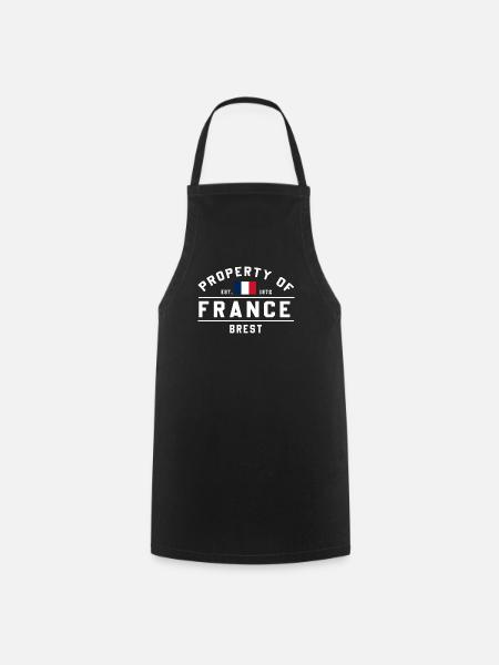 Propriété française Logo Brest - Tablier de cuisine - noir