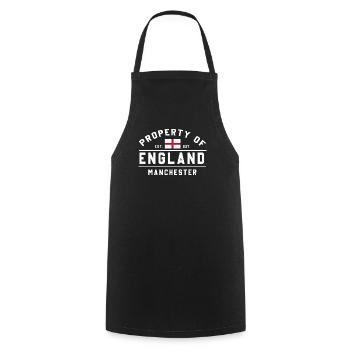 Emblème de l’Angleterre Manchester - Tablier de cuisine - noir - Devant - AI Model Male 185 dark (185cm)