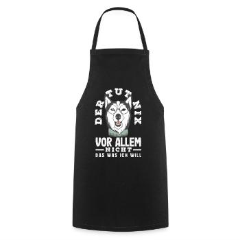 Drôle Husky Husky Propriétaire Husky Propriétaire Cadeau - Tablier de cuisine - noir - Devant - AI Model Male 185 dark (185cm)