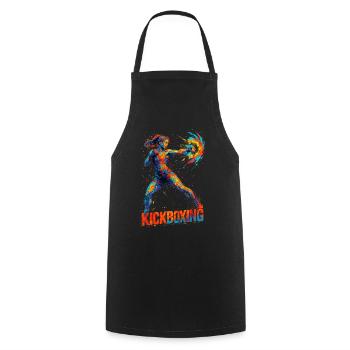 Kickboxerin cool abstrakt Power Kickboxen Geschenk - Kochschürze - Schwarz - Vorne - AI Model Male 185 dark (185cm)