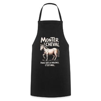 Riding a horse, because violence is wrong - Cooking Apron - black - Front - AI Model Male 185 dark (185cm)