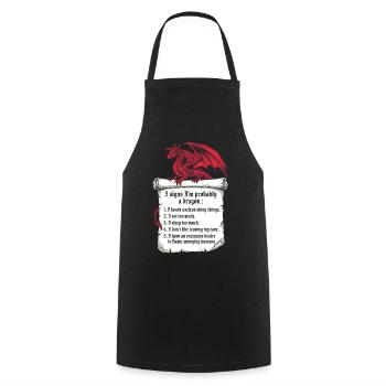5 signes : je suis probablement un amoureux des dragons - Tablier de cuisine - noir - Devant - AI Model Male 185 dark (185cm)