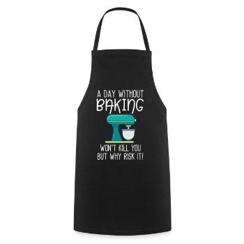 Une journée sans pâtisserie - Tablier de cuisine - noir - Devant - AI Model Male 185 dark (185cm)
