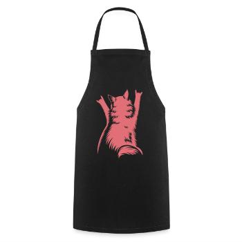 Rock Cat Back View – Devil Horns - Cooking Apron - black - Front - AI Model Male 185 dark (185cm)