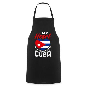 Cuba Pride & Home - Design du drapeau de Cuba - Tablier de cuisine - noir - Devant - AI Model Male 185 dark (185cm)