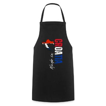 Made in Croatia, born in Croatia - Cooking Apron - black - Front - AI Model Male 185 dark (185cm)