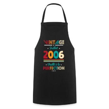 20 Years Anniversary - Vintage - July 2006 - Cooking Apron - black - Front - AI Model Male 185 dark (185cm)