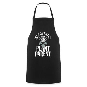 Tee parent de plante introverti - Tablier de cuisine - noir - Devant - AI Model Male 185 dark (185cm)
