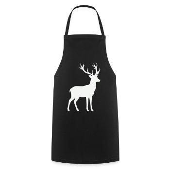 Hirsch Silhouette - Kochschürze - Schwarz - Vorne - AI Model Male 185 dark (185cm)