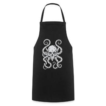 Kraken Skull Tide - Cooking Apron - black - Front - AI Model Male 185 dark (185cm)