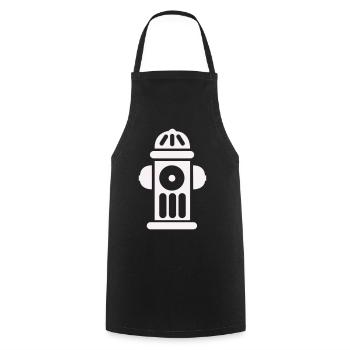Ligne de silhouette de la bouche d’incendie minimale - Tablier de cuisine - noir - Devant - AI Model Male 185 dark (185cm)