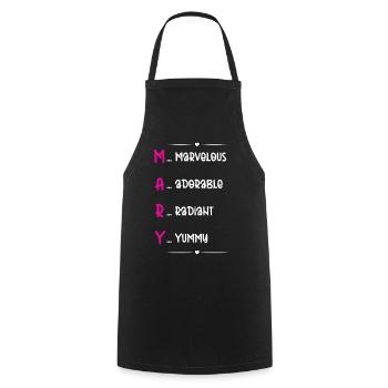Mary Name Acrostic - Cooking Apron - black - Front - AI Model Male 185 dark (185cm)
