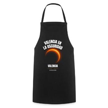 Valencia Sonnenfinsternis 2026 Totale Eklipse Span - Kochschürze - Schwarz - Vorne - AI Model Male 185 dark (185cm)