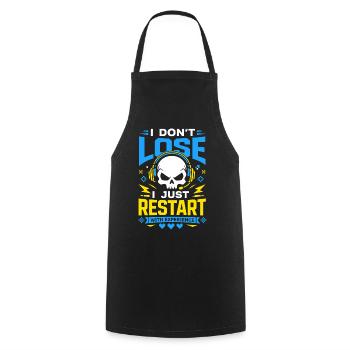 I Dont Lose I Just Restart Gaming - Kochschürze - Schwarz - Vorne - AI Model Male 185 dark (185cm)