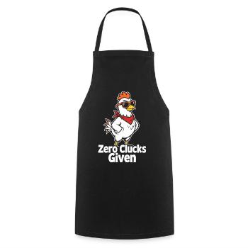 Aucun caquètement donné – Funny Chicken - Tablier de cuisine - noir - Devant - AI Model Male 185 dark (185cm)
