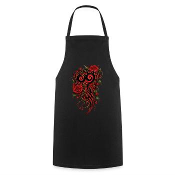 Crimson Heart Stammesrosen - Kochschürze - Schwarz - Vorne - AI Model Male 185 dark (185cm)