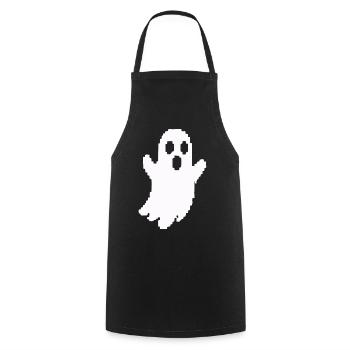 Weißer Geister-Silhouette Print - Kochschürze - Schwarz - Vorne - AI Model Male 185 dark (185cm)