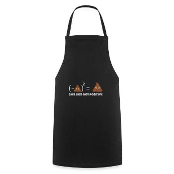 La merde devient positive | Merde - Tablier de cuisine - noir - Devant - AI Model Male 185 dark (185cm)