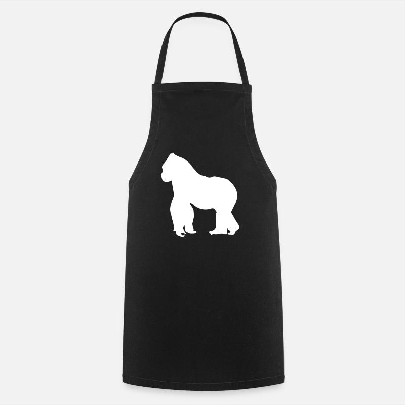 Gorilla Menschenaffe Silberrücken Geschenk - Kochschürze - Schwarz