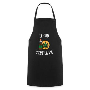 Le CBD c'est la vie - Tablier de cuisine - noir - Devant - AI Model Male 185 dark (185cm)