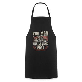 1967 Vintage homme mythe légende moto - Tablier de cuisine - noir - Devant - AI Model Male 185 dark (185cm)