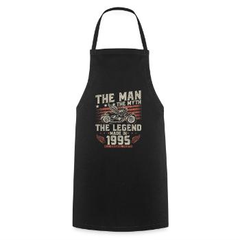 1995 Vintage Man Myth Legend Motorcycle - Cooking Apron - black - Front - AI Model Male 185 dark (185cm)