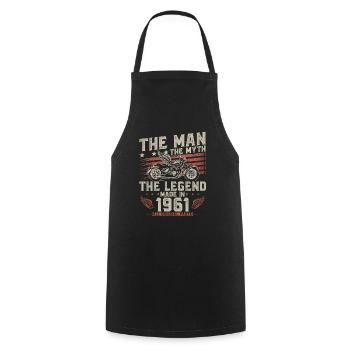 1961 Vintage homme mythe légende moto - Tablier de cuisine - noir - Devant - AI Model Male 185 dark (185cm)