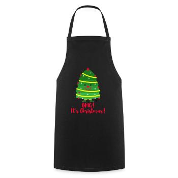 Es ist Weihnachten! Emoji. Emoticon-Weihnachtsbaum. - Kochschürze - Schwarz - Vorne - AI Model Male 185 dark (185cm)