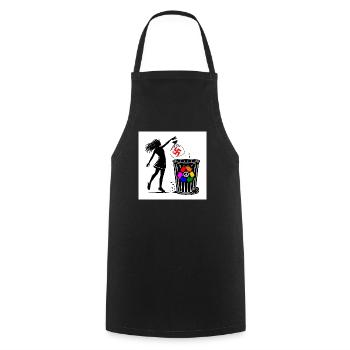 FCK NZS - Gegen Rechts - halte deine umwelt sauber - Kochschürze - Schwarz - Vorne - AI Model Male 185 dark (185cm)