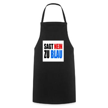 dit non au bleu - Tablier de cuisine - noir - Devant - AI Model Male 185 dark (185cm)