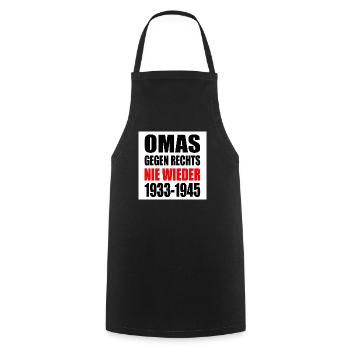Omas gegen rechts - Kochschürze - Schwarz - Vorne - AI Model Male 185 dark (185cm)