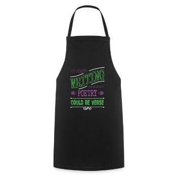 readers books and cats birthday present joke book - Cooking Apron - black - Front - AI Model Male 185 dark (185cm)