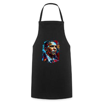 Obama Pop Art - Cooking Apron - black - Front - AI Model Male 185 dark (185cm)