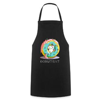 Donutcat - Cooking Apron - black - Front - AI Model Male 185 dark (185cm)