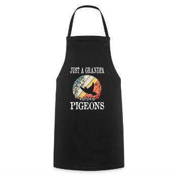 Just A Grandpa Who Loves Pigeons - Cooking Apron - black - Front - AI Model Male 185 dark (185cm)