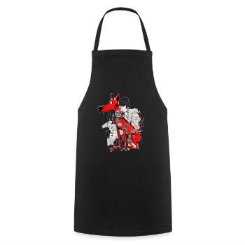 Loko le chien rouge - Tablier de cuisine - noir - Devant - AI Model Male 185 dark (185cm)
